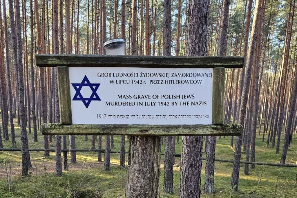 Sign at mass grave in Poland