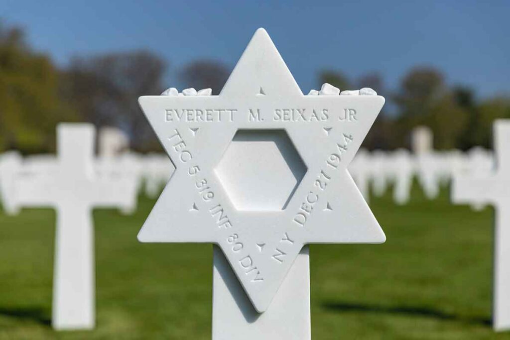 Headstone at Florence American Cemetery in Italy