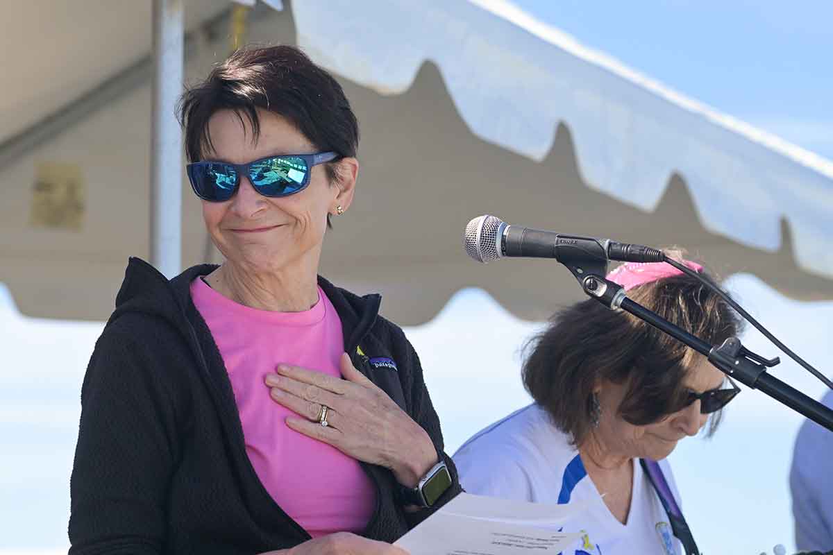 JEWISHcolorado President & CEO Renee Rockford speaks at JEWISHcolorado's 2025 Celebrate Israel Walk & Festival