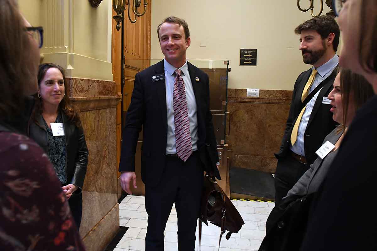 Senator Matt Ball speaks at the 2026 Women's Advocacy at the Capitol