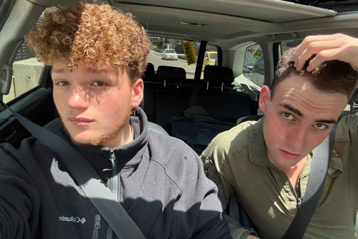 Tomer with his brother